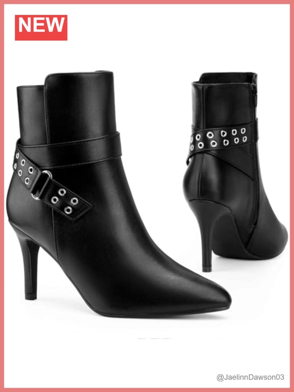 Perphy Women Pointed Toe Buckle Stiletto Heel Ankle Boots Faux Leather Padded